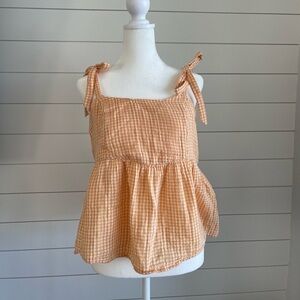 Gingham Orange Top